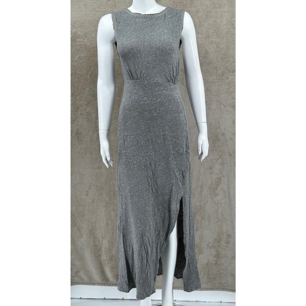Free People Dress Womens Medium Gray Sabrina Maxi Sleeveless Cutout Back Boho